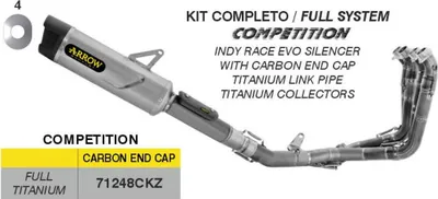 Image de ARROW COMPETITION Système d'échappement complet en titane pour Honda CBR 1000 RR-R