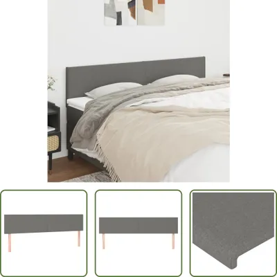 Produktbild von The Living Store Kopfteile 2 Stk. Dunkelgrau 90x5x78/88 cm Stoff