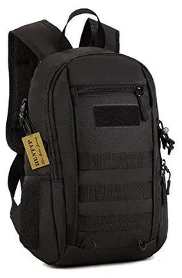 Taktischer Mini-Rucksack 12 l, Molle, wasserdicht, Nylon, schwarz