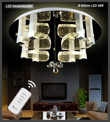 Obrázek produktu pro LED stropní svítidlo křišťálové srdce s bublinami 1666Ø60cm LED 48W s dálkovým ovládáním 3 barvy světla (teplá bílá, neutrální bílá, studená bílá) samostatně přepínatelné A+