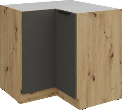 Produktbild von LUNARA Eckunterschrank – 90 x 90 cm, Graphit/Eiche (Artisan).