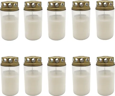 Image de 10x Bougie funéraire blanche Lumière funéraire Bougie commémorative Bougie de deuil Brûleur 3 jours Lumière funéraire