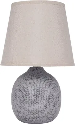 Produktbild von Tischlampe mit Keramikfuß und Leinenlampenschirm
