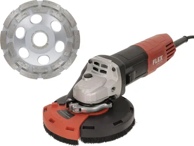 Obrázek produktu pro Sada brusek na beton FLEX – úhlová bruska Flex + diamantová brusná hlava Standard +