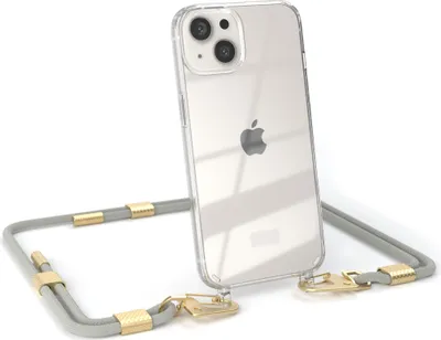 Produktbild von EAZY CASE Handykette für Apple iPhone 13, Transparente Silikonhülle mit Band, Clear Case, abnehmbar in  Beige