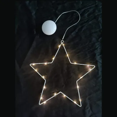 Produktbild von 20er LED Metallstern Lichterkette Batteriekette warmweiß Deko