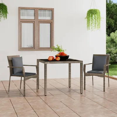 Produktbild von Maison Exclusive - Gartenstühle mit Kissen 2 Stk. Poly Rattan Grau