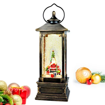 Produktbild von Avilia Animierte Weihnachtslaterne mit Musik und LED-Lichtern, 29 x 14 x 14 cm –