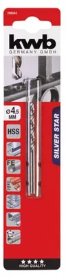 Immagine prodotto di kwb 206545 HSS Metal twist drill bit 4.5 mm Total length 80 mm DIN 338 Cylinder shank 1 pc(s)