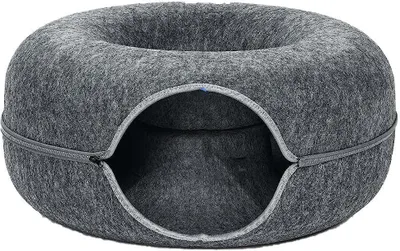 Produktbild von Katzen- und Hundebett – Donut-Design – Hochwertiges Material – Durchmesser 61 cm – Gemütlicher Rückzugsort