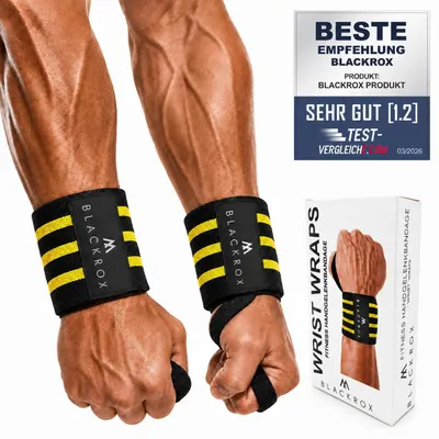 Produktbild von BLACKROX BEAST KILLER V2 Wrist Wraps – Handgelenkbandage Fitness (Gelb)