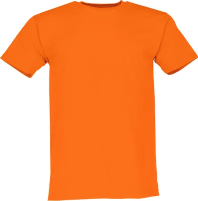 A plain orange t-shirt shown from the front against a white background.