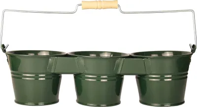 Obrázek produktu pro Kbelík na 3 květináče s dřevěnou rukojetí, barva zelená, Mary's Garden Supplies