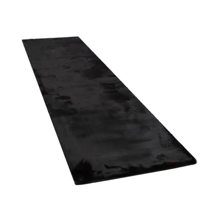 Image de Tapis à poils longs Tapis de couloir Chambre à coucher Shaggy Moelleux Fourrure synthétique Unicolore Dimension 80x150 cm