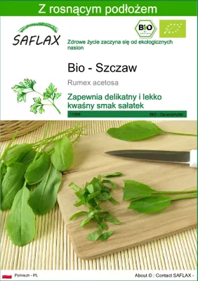 Zdjęcie produktu dla SAFLAX - Bio - Szczaw - 400 Nasiona - Z podłożem uprawowym wolnym od zarazków - Rumex acetosa