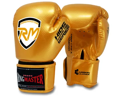 Image de Ringmaster Gants de boxe pour enfants Phenom , Carbontech, Gants de boxe junior, Or 4 oz
