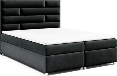 Produktbild von Best for Home Boxspringbett mit Bettkasten Trinity K-5 Bonellfederkern inkl. Topper, mit Lieferung 140x200-Schwarz