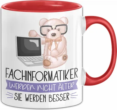 Produktbild von Fachinformatiker Werden Nicht Älter Sie Werden Besser Informatiker Geschenk Tasse Lustiger Spruch (Rot)