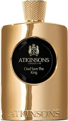 A gold bottle of Atkinsons Oud Save The King Eau de Parfum.
