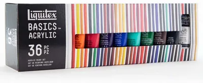 Image de Liquitex Basics Ensemble Peintures Acryliques 36 Couleurs Étudiant