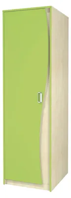 Produktbild von Kleiderschrank Kombi Drehtürenschrank 54x62x183cm 1-türig Birke / lime grün