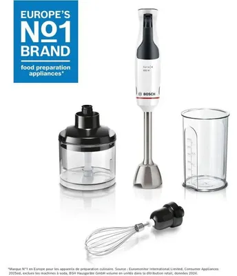 Image de Mixeur plongeant 600w blanc - Bosch - MSM4W221 - série 4