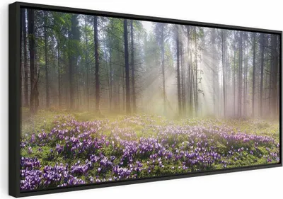 Produktbild von Italienischer Leinwand Leinwandbild - Purple Meadow (1 Part) Wide 100x50 cm Landschaften c-B-0373-b-a
