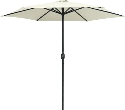 Image de vidaXL Parasol avec mât en aluminium 270x246 cm blanc sable
