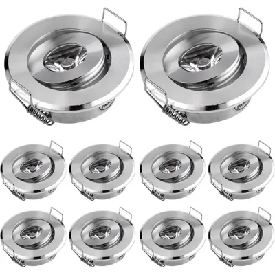 Produktbild von Downlight, Mini-Einbau-Design, Warmweißes LED, Chromkörper, Warmweiß 3000K-c, 3W-c