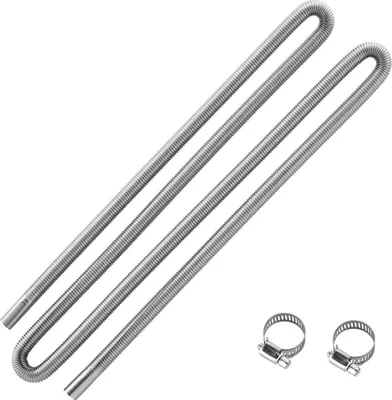Immagine prodotto di Tubo di scarico, tubo di scarico in acciaio inossidabile da 3000 mm, tubo di scarico flessibile per riscaldatore diesel con 2 fascette stringitubo, kit tubi di scarico Accessori per riscaldatori diesel per riscaldatori diesel da 2 kW, 5 kW e 8 kW