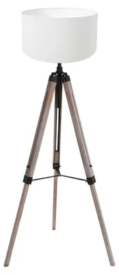 Obrázok produktu pre Lampa stojaca - drevo - Triek - drevo kov textil - Ø 75cm - E27 - 4100ZW - Mexlite