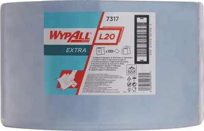 Produktbild von Wischtuch WYPALL L20 EXTRA+ L380xB235ca.mm blau 2-lagig