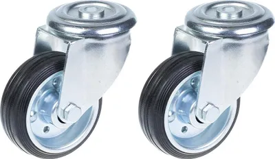 Immagine prodotto di 80 mm 3" con ruote in gomma, girevoli, capacità di carico di 140 kg, set di 2