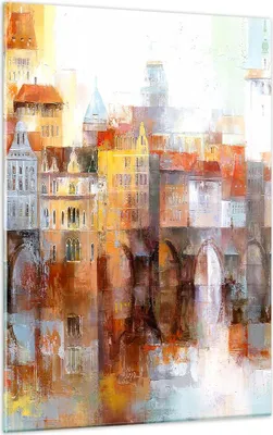 Produktbild von Bilder auf glas - Einteilig - Stadt Mietshaus - 50x70cm - Glasbilder - Wandbilder - Bilder - zum Aufhängen bereit - Wanddekoration aus Glas - Glas Bilder - Wandbild auf Glas - GPA50x70-3476