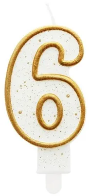 Produktbild von GoDan Tortenkerze 6 Goldkontur Geburtstag Anlass