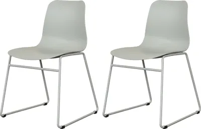 Image de Stozy Chaise de salle à manger Raffi Gris - 2 pièces