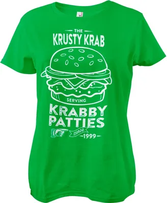 Produktbild von The Krusty Krab Serving Krabby Patties Girly Tee - Medium  - Green