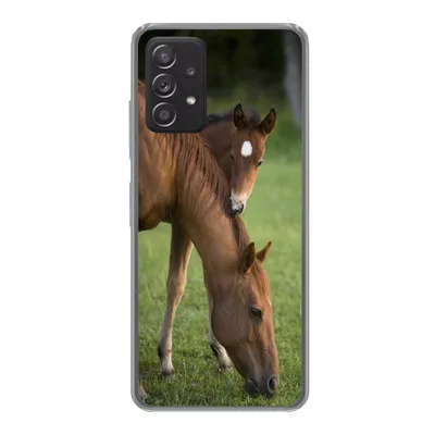 Produktbild von MuchoWow® Handyhülle Schutzhülle Hülle für Samsung Galaxy A53 5G Pferde - Gras - Porträt Silikon Softcase Handy Hülle - Schutzabdeckung
