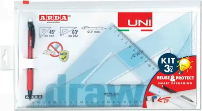 Produktbild von ARDA 70330ZIP, Dreieck, 3 Stück(e), Blau, 45° & 60°, 30 cm, 30 cm