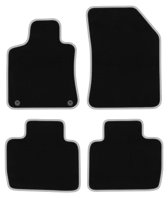 Produktbild von Fußmatten Automatten Velours Schwarz/Silber für Peugeot 508 II 2018- Set 4-tlg