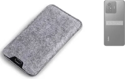 Produktbild von K-S-Trade Filz Handyhülle kompatibel mit Xiaomi Redmi Note 12S Schutzhülle Filztasche Filz Tasche Case Sleeve Handy Hülle Filzhülle grau