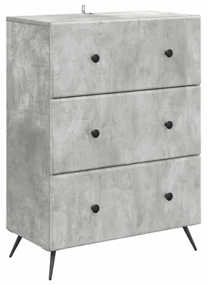 Image de Armoire à tiroirs Gris béton 66 x 34,5 x 90 cm