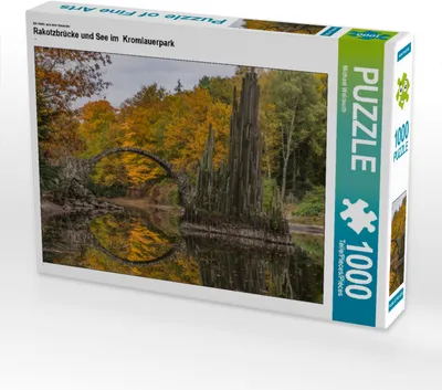 Produktbild von CALVENDO Puzzle Ein Motiv aus dem Kalender Rakotzbrücke und See im Kromlauerpark | 1000 Teile Lege-Größe 64x48cm Foto-Puzzle für glückliche Stunden