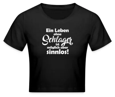 Produktbild von Spreadshirt Schlager Fanartikel | Leben Ohne Schager Ist Sinnlos Crop Top, M, Schwarz