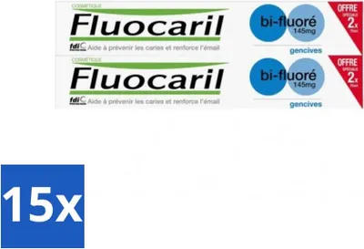Image de Dentifrice Fluocaril au fluor – 2 tubes – 75 ml - Pack économique - 15 pièces