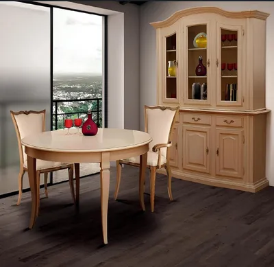 Image de Salle à manger Meubles en bois massif Vitrines Armoire en bois véritable Buffet Vitrine en verre Nouveau