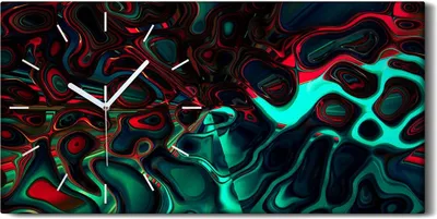 Produktbild von Wandkunst Leinwand Bild Uhr Geräuschlos Kunstdruck 60x30 Abstrakte Kunst - weiße Hände