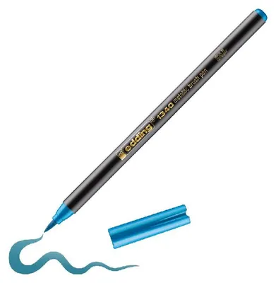 Zdjęcie produktu dla edding 1340 (Verkaufseinheit: 10) metallic Pinselstift blau-metallic 665704 4057305046352