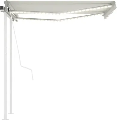 Obrázek produktu pro automatická markýza vidaXL s LED a větrným senzorem 3,5x2,5 m krémová