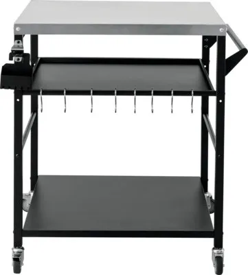 Produktbild von TENNEKER Modularer Tisch 87x75x90 cm mit Edelstahl-Arbeitsplatte, 3 Ebenen, Utensilienhaken und Flaschenöffner